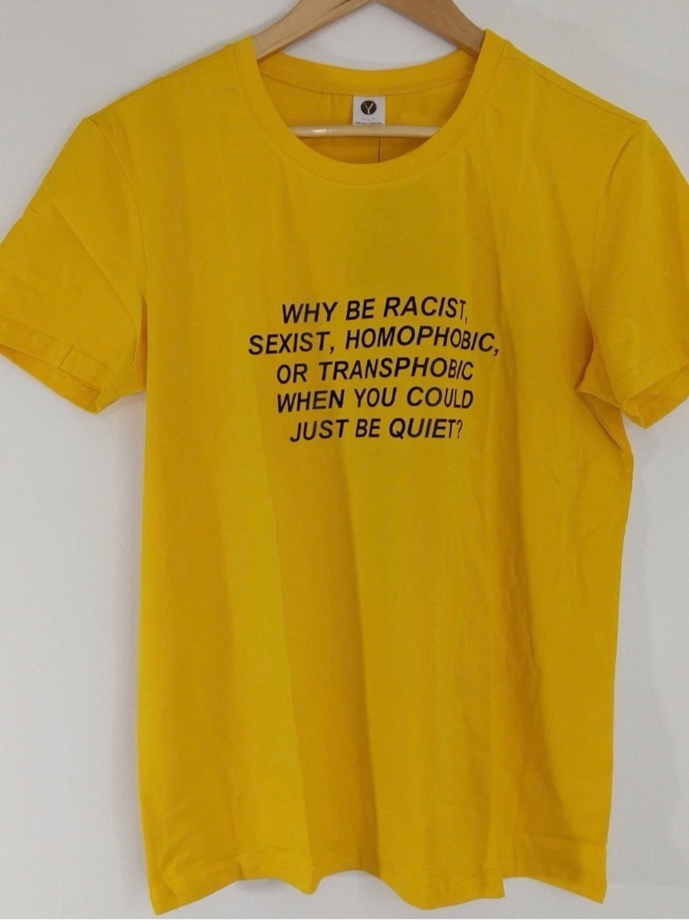 “Just Be Quiet” Frank Ocean Yellow Graphic Statement Tee LGBTQ